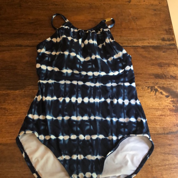 Michael Kors Other - Michael Kors navy/white piece bathing suit